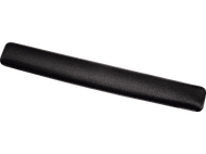 Un repose-poignet noir et rectangulaire avec une surface texturée, conçu pour clavier.