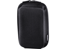 Charger l&#39;image dans la galerie, Une trousse de voyage noire, texturée et rectangulaire avec une fermeture éclair.
