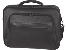 Charger l&#39;image dans la galerie, Mallette noire avec poignée, poche avant et fermetures éclair. Logo Hama sur la poche avant.
