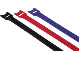 HAMA Colliers de serrage velcro 12 pièces Noir / Rouge / Bleu (20536)