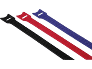 HAMA Colliers de serrage velcro 12 pièces Noir / Rouge / Bleu (20536)