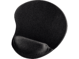 Tapis de souris ergonomique noir avec repose-poignet.