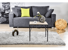 Charger l&#39;image dans la galerie, Salon avec canapé, table, tapis et éléments décoratifs.
