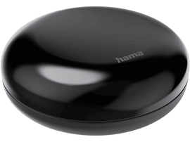 Hub domotique Hama noir. Forme ovale, surface brillante.