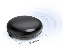 Charger l&#39;image dans la galerie, Un appareil noir et rond avec un port USB, et un signal bleu émanant de lui.
