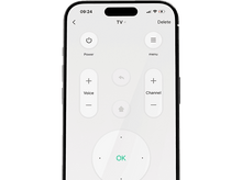 Charger l&#39;image dans la galerie, Écran TV avec contrôle du volume, téléphone avec application, meuble blanc.
