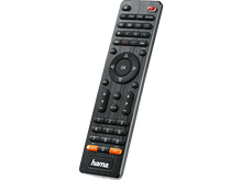 Charger l&#39;image dans la galerie, Télécommande noire avec de nombreux boutons. La marque est Hama.
