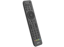 Charger l&#39;image dans la galerie, Télécommande Hama gris foncé avec divers boutons, dont chiffres, volume et marche/arrêt, sur fond blanc.
