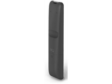 Charger l&#39;image dans la galerie, Une télécommande TV gris foncé est debout sur un fond blanc. Elle comporte des boutons, un dessus arrondi et la marque CE.
