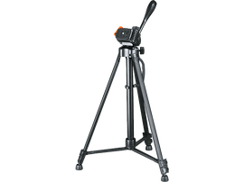 Un trépied noir pour une caméra avec une poignée.