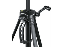 Charger l&#39;image dans la galerie, Trépied noir, parties visibles. Poignée, pieds et boutons de réglage sont visibles.

