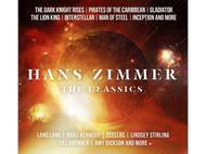Pochette d'album sur le thème de l'espace, Hans Zimmer The Classics et titres de films.
