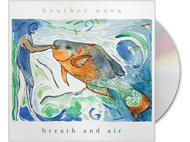Pochette d'album pour 'Breath and Air' de Heather Nova. Comporte une peinture d'un poisson et d'une figure.