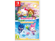 Boîte de jeu Hello Kitty Island Adventure. Il met en scène Hello Kitty et ses amis. Le fond est coloré.