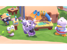 Charger l'image dans la galerie, Personnages de dessins animés dans une maison de plage. Il y a un chien, un chat, une grenouille et un canard.
