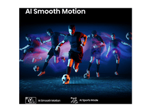 Charger l&#39;image dans la galerie, Joueurs de football en action avec effet AI Smooth Motion. Texte en bas : AI Smooth Motion et AI Sports Mode.
