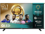 TV Hisense sur le thème du football. Avec des joueurs et des logos.