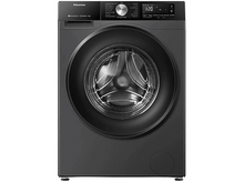 Charger l&#39;image dans la galerie, Lave-linge Hisense noir sur fond blanc. Affichage numérique.
