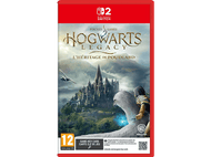 Jaquette du jeu Hogwarts Legacy. Un château, des personnages, avec une boîte de jeu rouge.