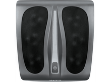 Charger l'image dans la galerie, Masseur de pieds gris avec deux zones en mesh et un bouton d'alimentation, étiqueté 'homedics'.
