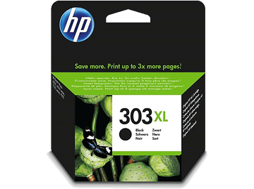 Cartouche d'encre noire HP 303XL avec un papillon et des gousses de lotus.