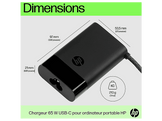 HP Chargeur pour laptop USB-C 65 W Noir (671R2AA#ABB)