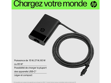 Charger l&#39;image dans la galerie, HP Chargeur pour laptop USB-C 65 W Noir (671R2AA#ABB)
