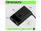 HP Chargeur pour laptop USB-C 65 W Noir (671R2AA#ABB)