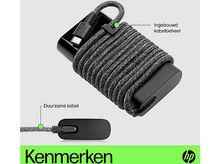 Charger l&#39;image dans la galerie, Câble noir et gris avec boîte et connecteur noirs. Texte : Kenmerken, HP.
