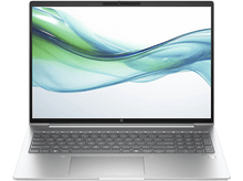 Charger l&#39;image dans la galerie, Ordinateur portable HP argenté, ouvert, sur une surface claire. L&#39;écran affiche un motif abstrait bleu et vert fluide.
