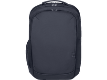 Charger l'image dans la galerie, Sac à dos noir avec poche latérale en filet, poche avant et poignée.
