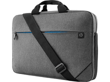 Charger l&#39;image dans la galerie, Sacoche grise pour ordinateur portable avec une sangle noire. Il a une fermeture éclair bleue et un logo sur le devant.
