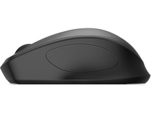 Charger l'image dans la galerie, Souris d'ordinateur noire, vue latérale. Possède une molette et un design incurvé.
