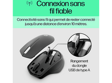 Charger l'image dans la galerie, Souris noire avec un dongle USB et du texte.
