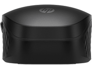 Appareil informatique HP noir. Le dessus porte le logo HP.