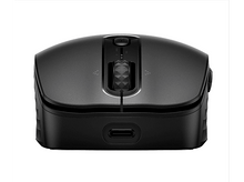 Charger l&#39;image dans la galerie, Une souris d&#39;ordinateur noire avec molette, boutons et port USB-C.
