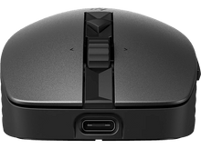 Charger l'image dans la galerie, Souris d'ordinateur noire. Vue de dessus. Molette au milieu.
