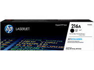 Boîte de cartouche de toner HP avec toner noir et noms de villes.