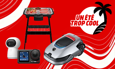 presentation de plusieurs produits (barbecue, appareil photo, robot tondeuse, camera de securité 