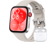 Charger l&#39;image dans la galerie, HUAWEI Bundle Smartwatch Fit 3 Bracelet fluoroélastomère Blanc + Freebuds SE2 Blanc (HUA98350)
