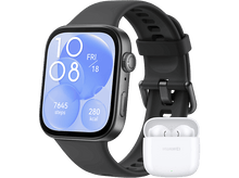 Charger l&#39;image dans la galerie, HUAWEI Bundle Smartwatch Fit 3 Bracelet fluoroélastomère Noir + Freebuds SE2 Blanc (HUA85176)
