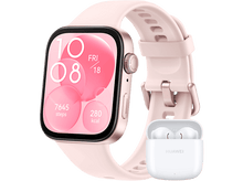 Charger l&#39;image dans la galerie, HUAWEI Bundle Smartwatch Fit 3 Bracelet fluoroélastomère Rose + Freebuds SE2 Blanc (HUA85244)
