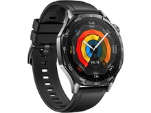 Charger l&#39;image dans la galerie, Une montre connectée noire avec un écran coloré. L&#39;écran affiche diverses mesures de santé.
