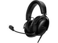 Casque HyperX Cloud II noir. Le casque a un microphone fixé sur le côté gauche.