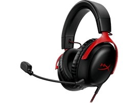Casque de jeu HyperX Cloud II noir et rouge. Le casque est équipé d