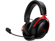 Charger l&#39;image dans la galerie, Casque gaming noir et rouge, avec un micro. Logo HyperX présent.
