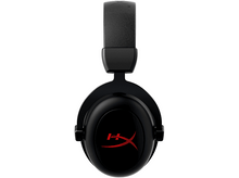 Charger l&#39;image dans la galerie, Casque de jeu HyperX noir. Logo HX rouge sur l&#39;écouteur. Bandeau noir.
