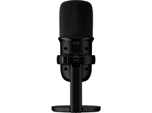 Charger l&#39;image dans la galerie, Microphone noir sur pied, montrant l&#39;arrière avec port et commandes.
