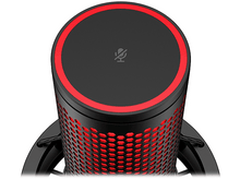 Charger l&#39;image dans la galerie, Gros plan sur un microphone. Le dessus est noir avec un anneau rouge et un symbole de micro.
