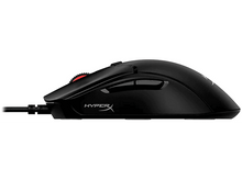 Charger l&#39;image dans la galerie, Souris de jeu noire avec une molette rouge et le logo HyperX.
